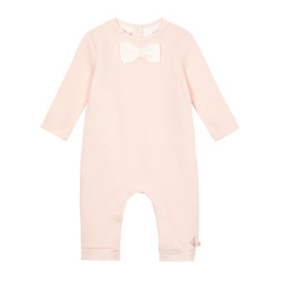 Baby girls' light pink quilted sleepsuit